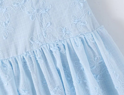 Spring Korean White Embroidered Strap Dress Women Spring A line Dress