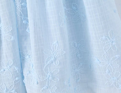 Spring Korean White Embroidered Strap Dress Women Spring A line Dress