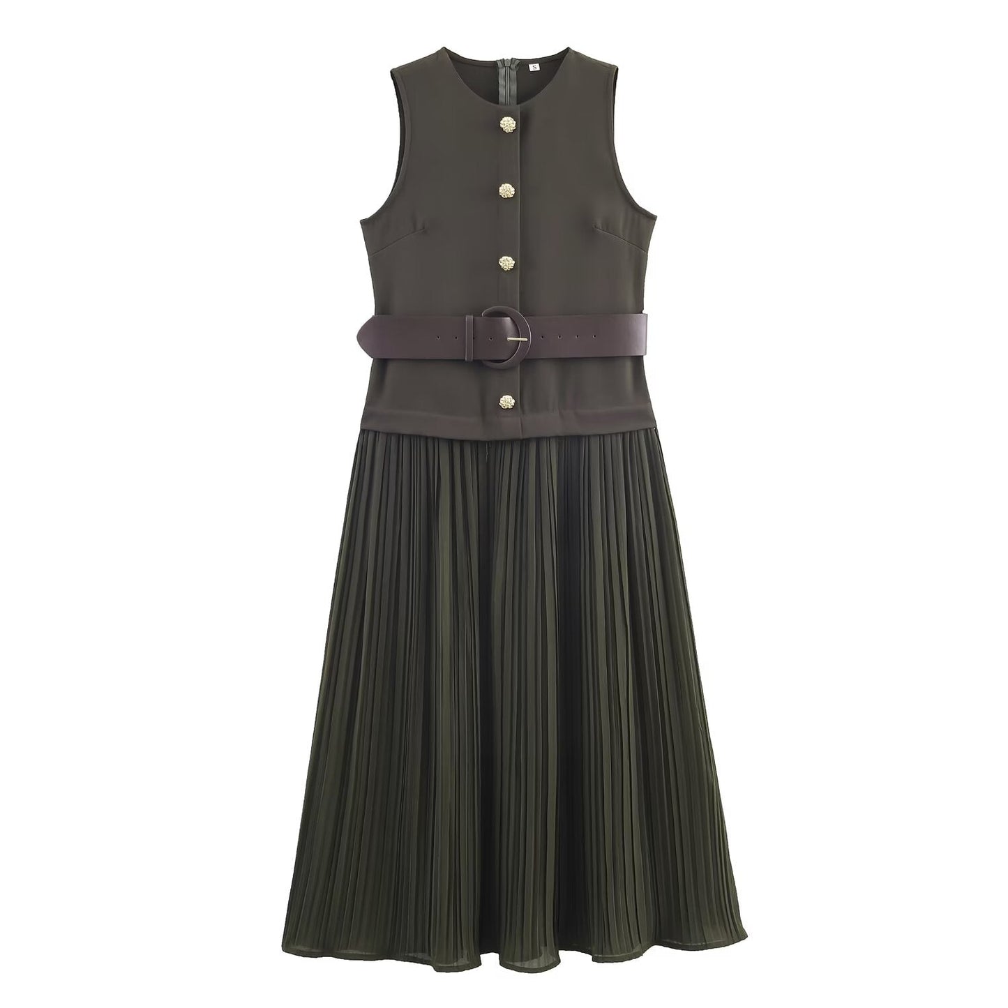 Women Clothing with Belt Stitching Dress