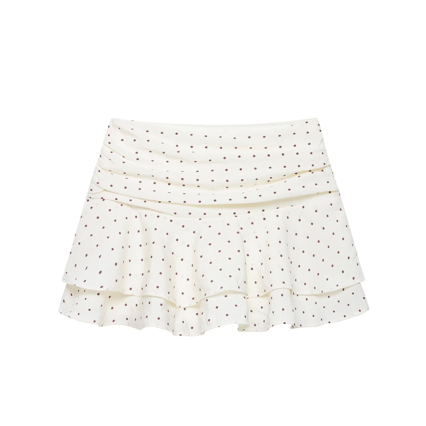 Women Clothing Summer Girl Sweet Polka Dot Laminated Decoration Culottes