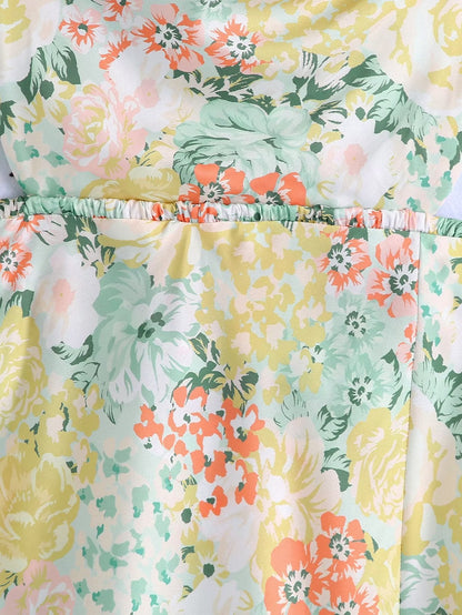Women Clothing Printed Vacation Maxi Dress Sexy French Backless Strap Dress