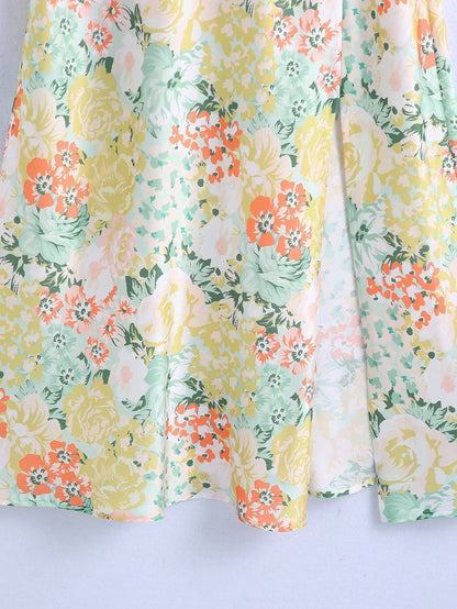 Women Clothing Printed Vacation Maxi Dress Sexy French Backless Strap Dress