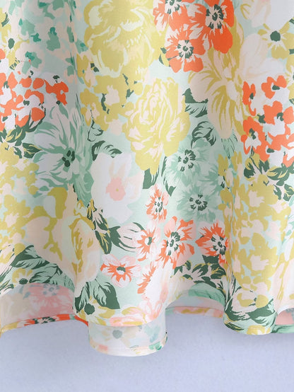 Women Clothing Printed Vacation Maxi Dress Sexy French Backless Strap Dress