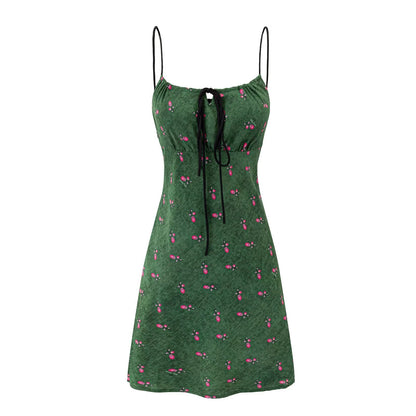 Sexy Backless Hip Dress Women Spring Summer Slim Fit Slimming Spaghetti Straps Dress