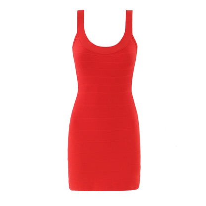 French Vintage Sexy Sexy Slim Fit Hip Knitwear Cami Dress Short Dress
