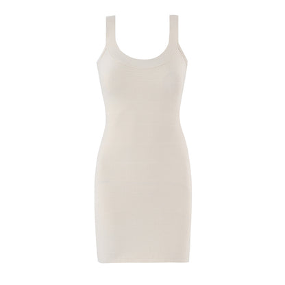 French Vintage Sexy Sexy Slim Fit Hip Knitwear Cami Dress Short Dress