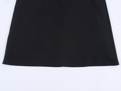Elegant Black Slim Fit Slimming Lace Stitching Side Waist Split Sling Dress