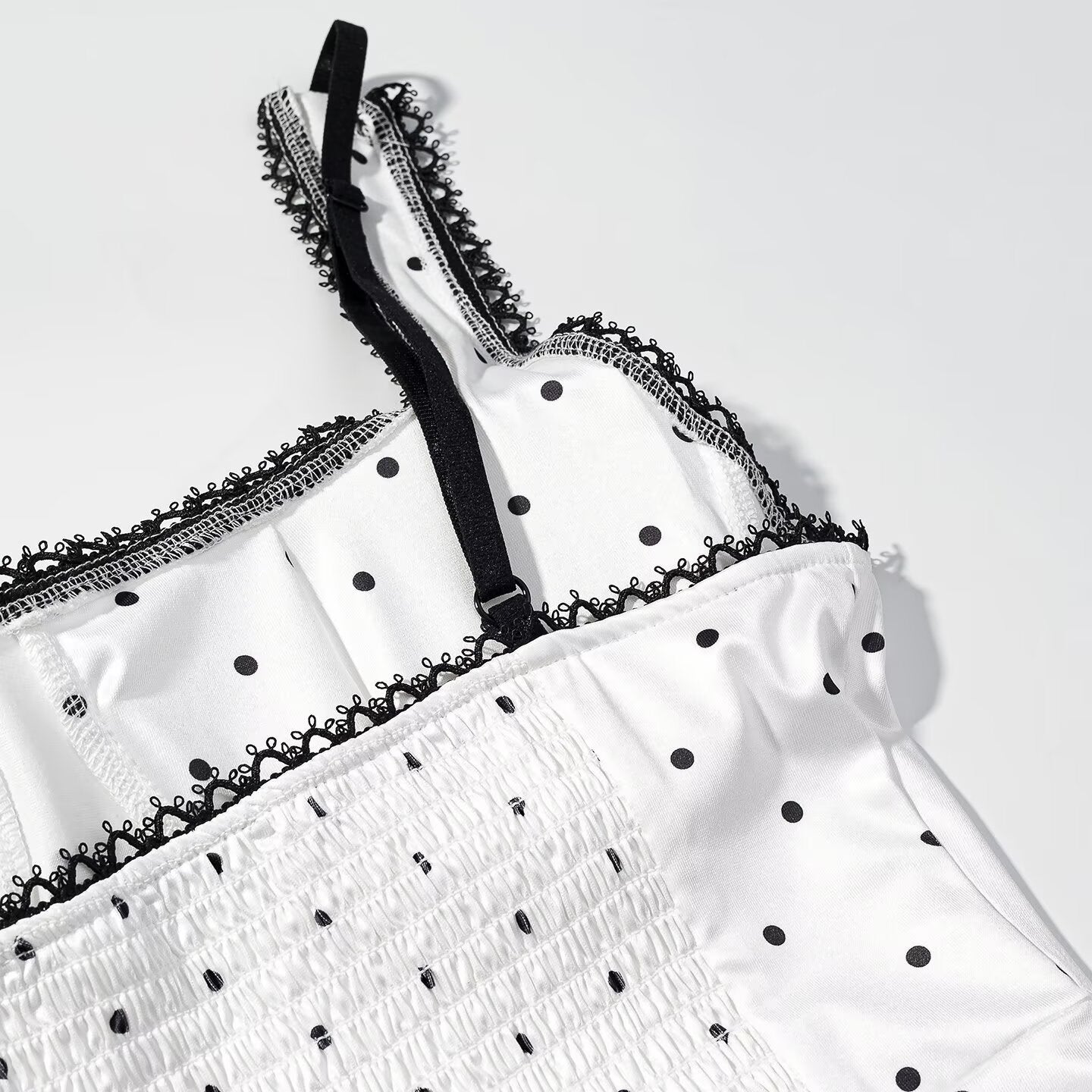 Women Clothing Gentle Sleeveless Stylish Simple Polka Dot Lace Sling Jumpsuit