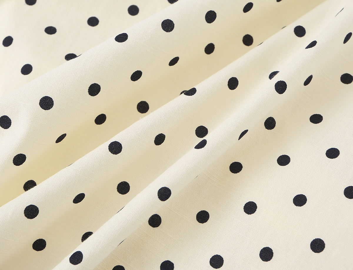 Polka Dot Camisole Women Summer Retro Elegant Lace Stitching Tied Cinched Sleeveless Dress