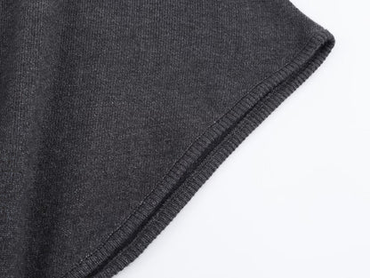 Women Clothing with Belt Knitted Mid Length Dress