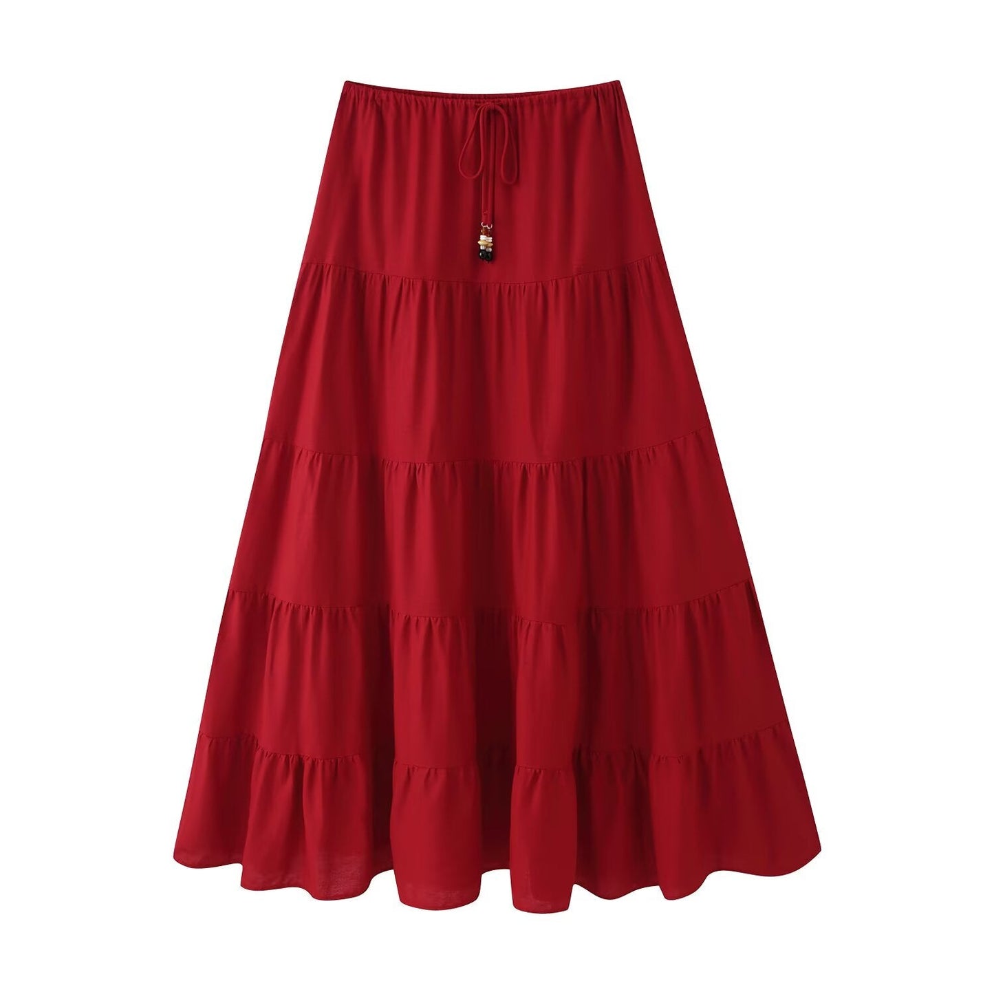 Women Clothing Lace up Pleated Midi Skirt Sets