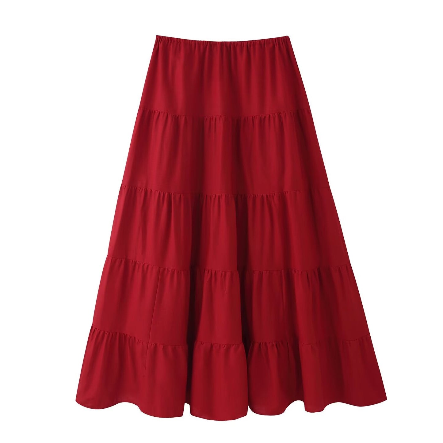 Women Clothing Lace up Pleated Midi Skirt Sets