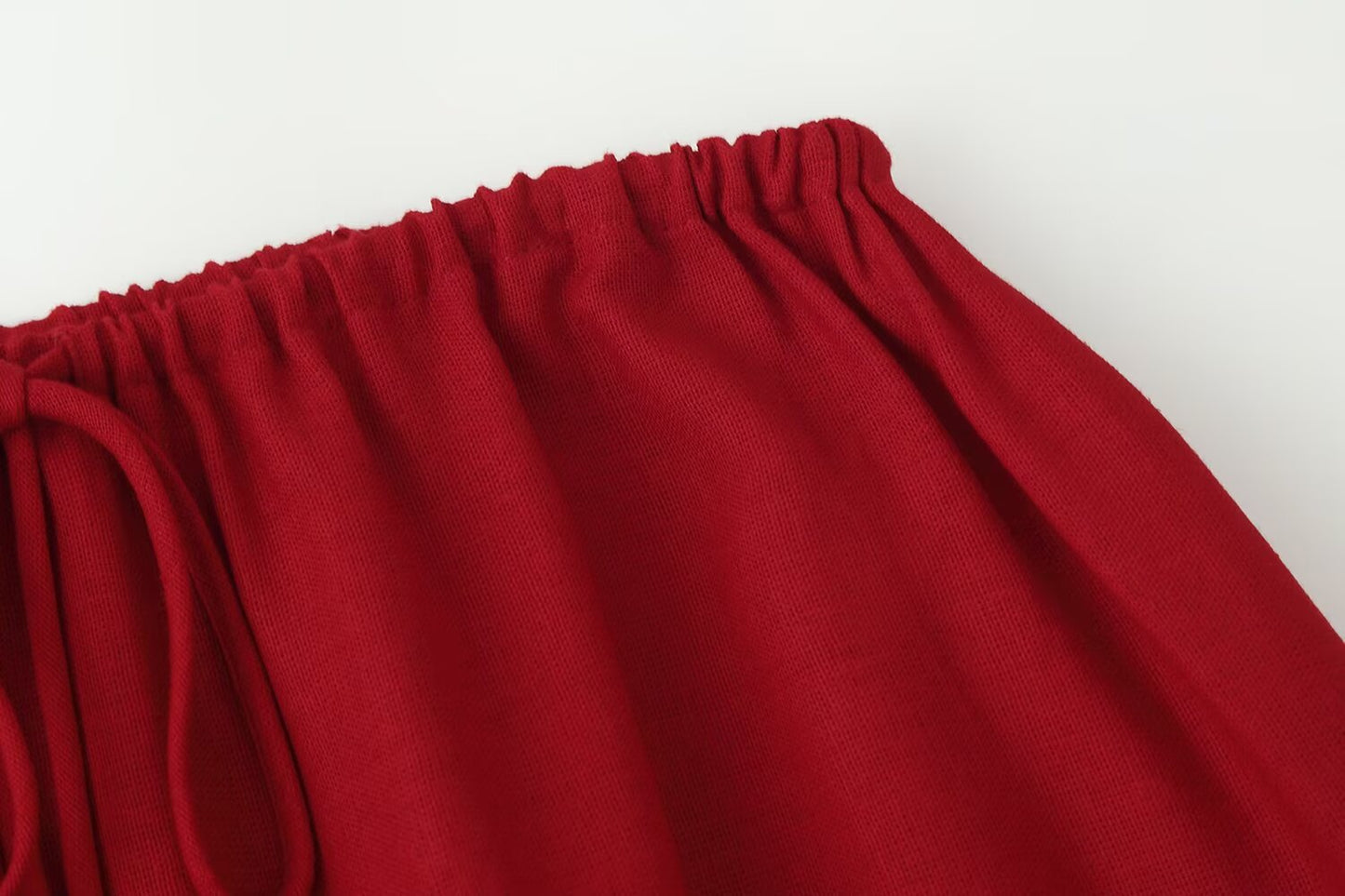 Women Clothing Lace up Pleated Midi Skirt Sets