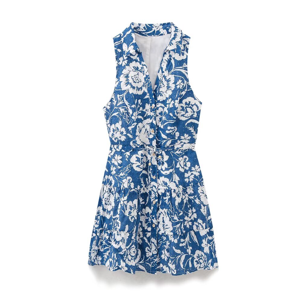 Women Clothing Top Sleeveless Printed Dress