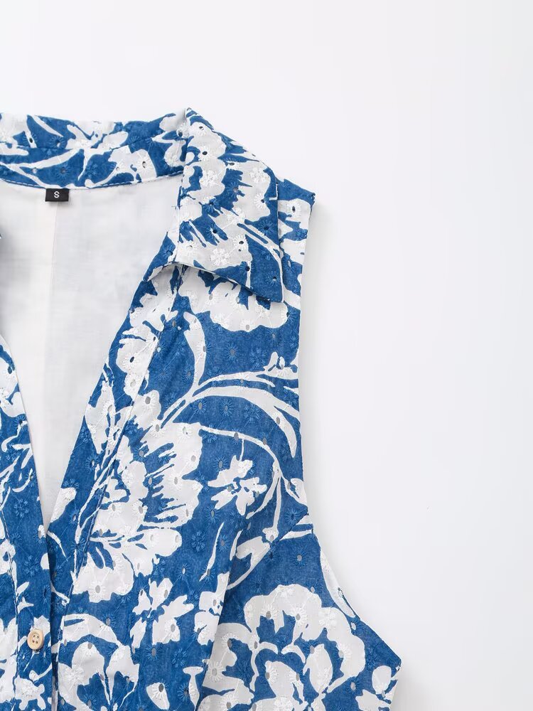 Women Clothing Top Sleeveless Printed Dress