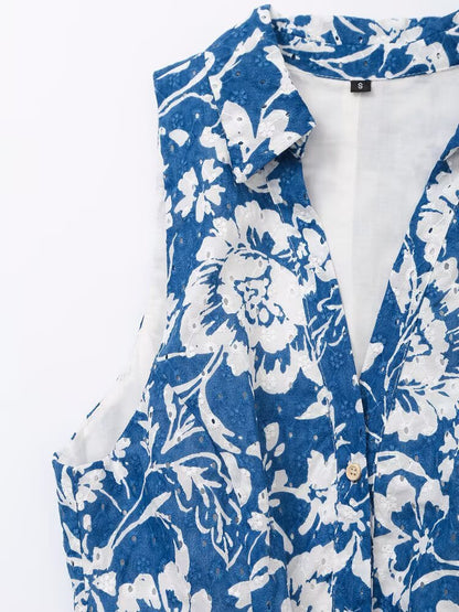 Women Clothing Top Sleeveless Printed Dress