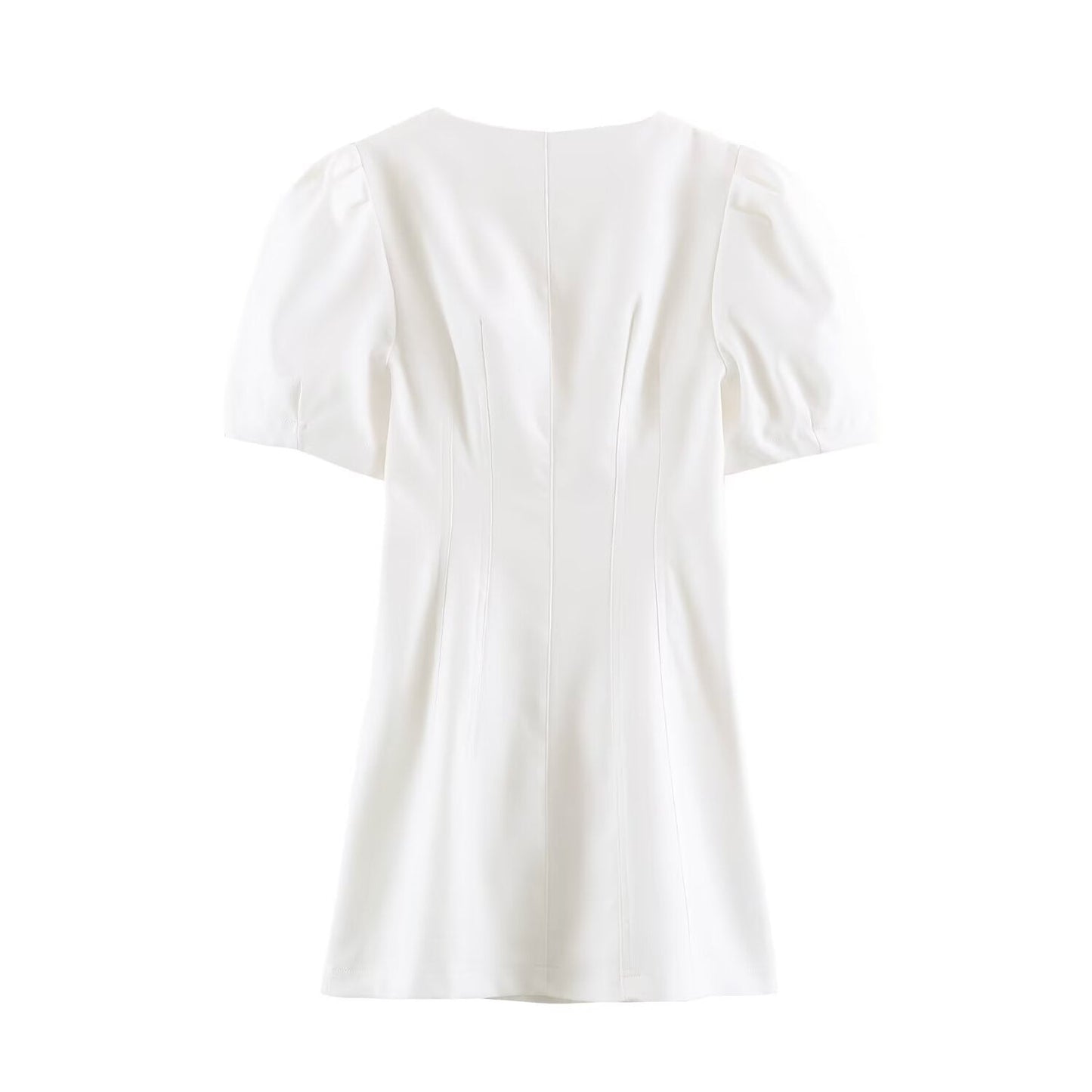 Summer Women Casual Slim Puff Sleeve Short Dress