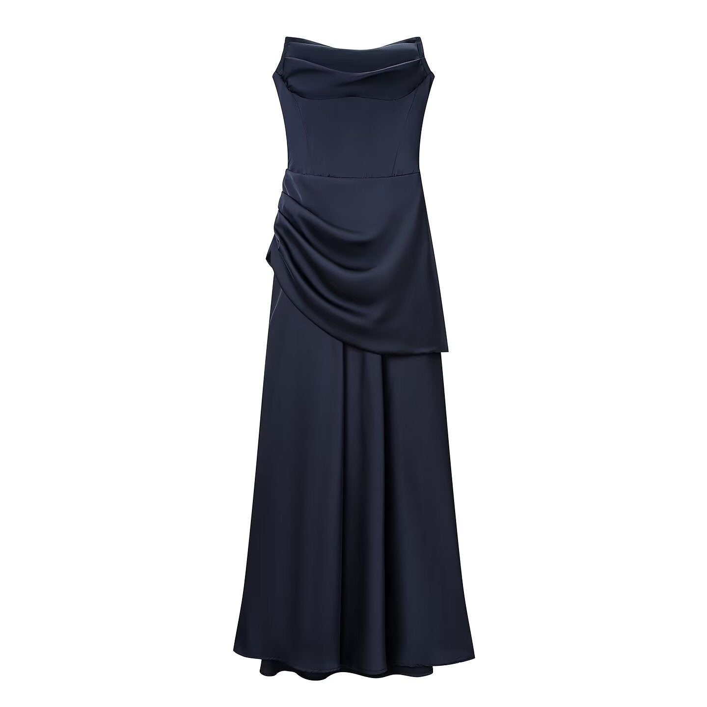 Summer Women Clothing Pleated Elegant Sleeveless Slim Fit Evening Dress Ribbon Tube Top Dress