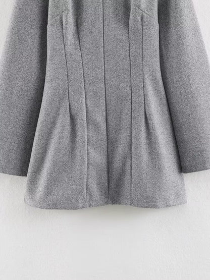 Women Clothing Summer Fashionable Simple Flared Long Sleeve Design Waist Dress