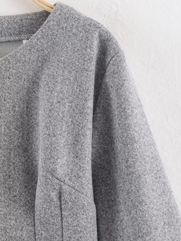 Women Clothing Summer Fashionable Simple Flared Long Sleeve Design Waist Dress
