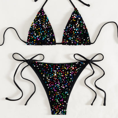 Lace up Three Piece Split Swimsuit Women Sexy Bikini Spring Beach Swimsuit