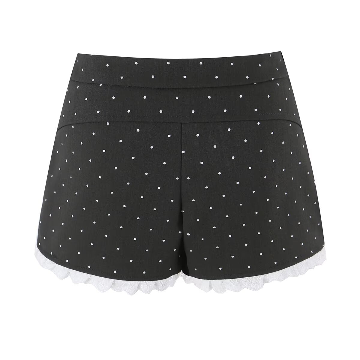 Sexy Lace Stitching Polka Dot Skirt Women Summer Anti Exposure Slimming False Two Piece Sheath Short Skirt
