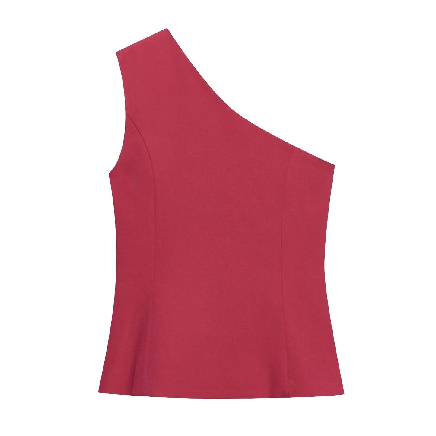 Summer Women Asymmetric Decorated Row Button Vest Tight Leg Pleated Pants Sets