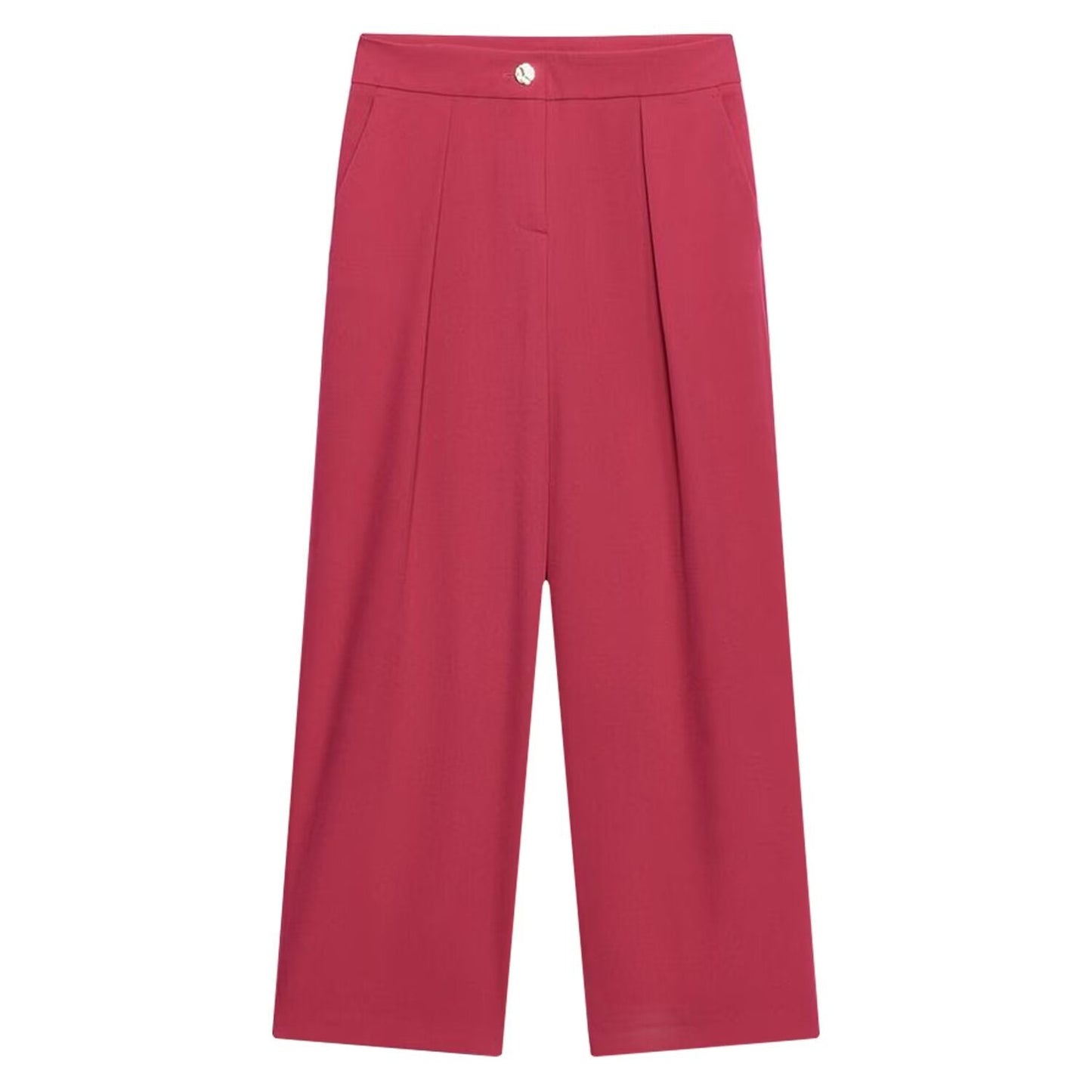 Summer Women Asymmetric Decorated Row Button Vest Tight Leg Pleated Pants Sets