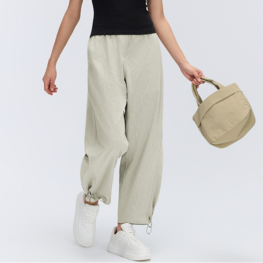Spring Summer Simple Casual Pants Women Drawstring Pants Feet Quick Drying Breathable Fitness Sports Ninth Pants
