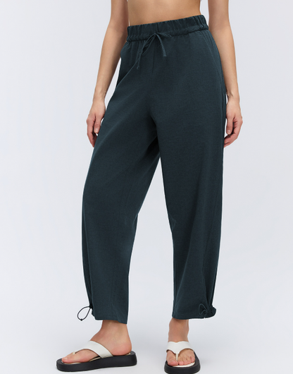 Spring Summer Simple Casual Pants Women Drawstring Pants Feet Quick Drying Breathable Fitness Sports Ninth Pants