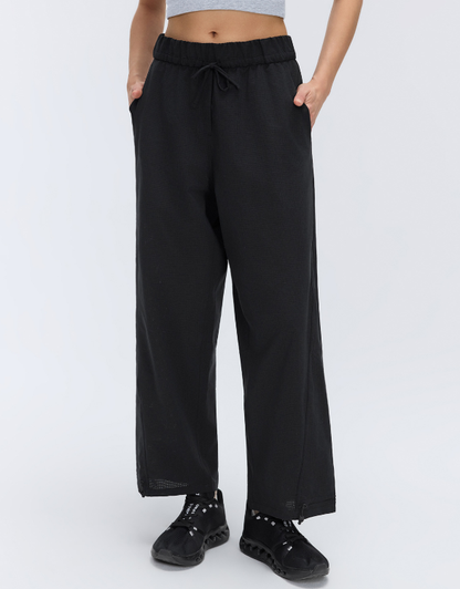 Spring Summer Simple Casual Pants Women Drawstring Pants Feet Quick Drying Breathable Fitness Sports Ninth Pants