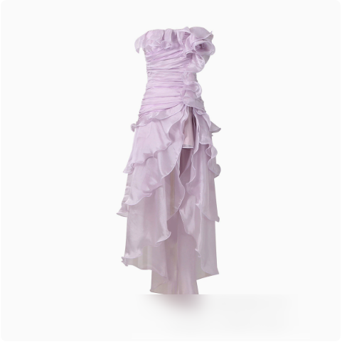 Sexy Dress Summer Three Dimensional Floral Ribbon Slim Fit Slimming Irregular Asymmetric Dress Women