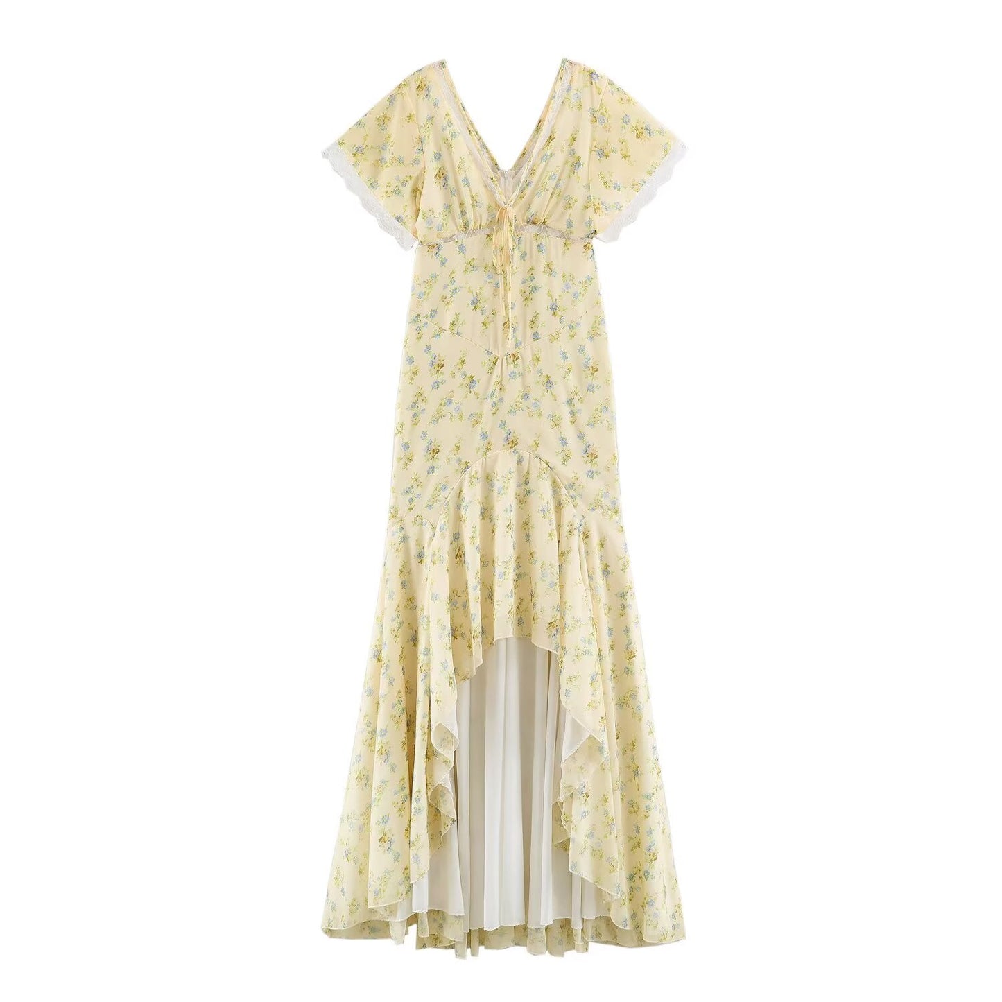 Women Clothing French Floral Lace Slim Fit Long Hip Dress