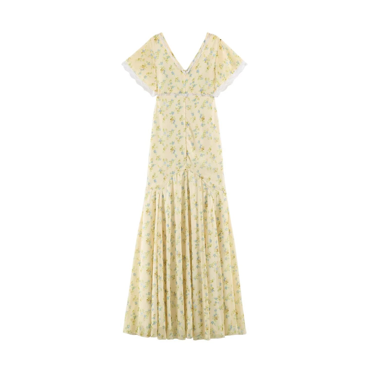 Women Clothing French Floral Lace Slim Fit Long Hip Dress