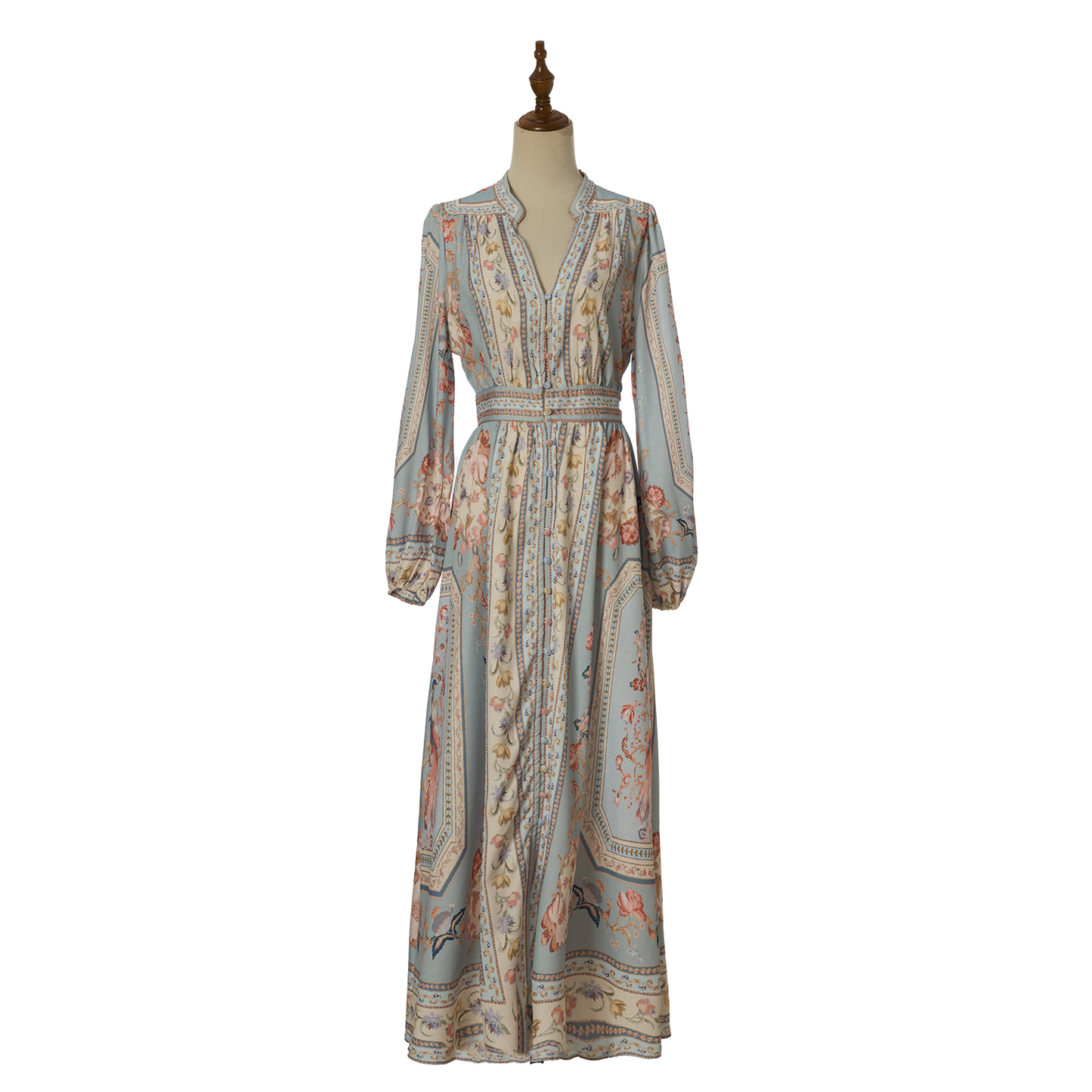 Women Summer Retro Print Shirt Dress