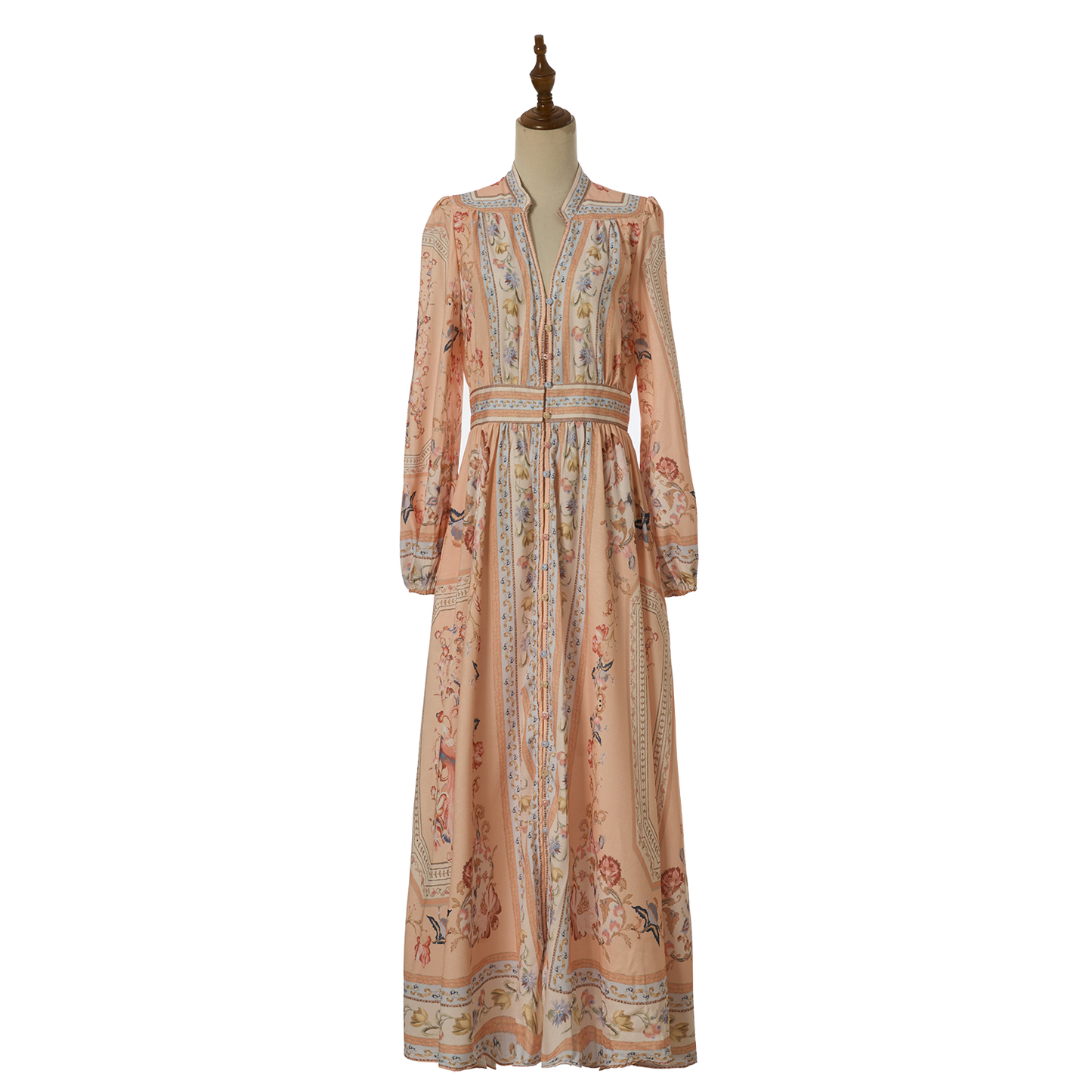 Women Summer Retro Print Shirt Dress