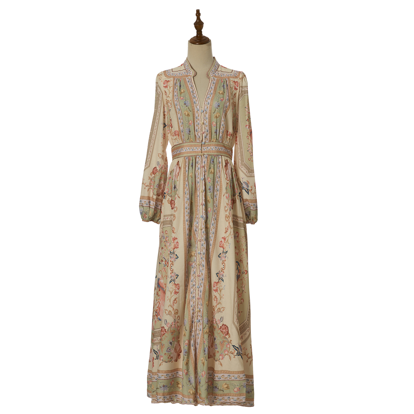 Women Summer Retro Print Shirt Dress