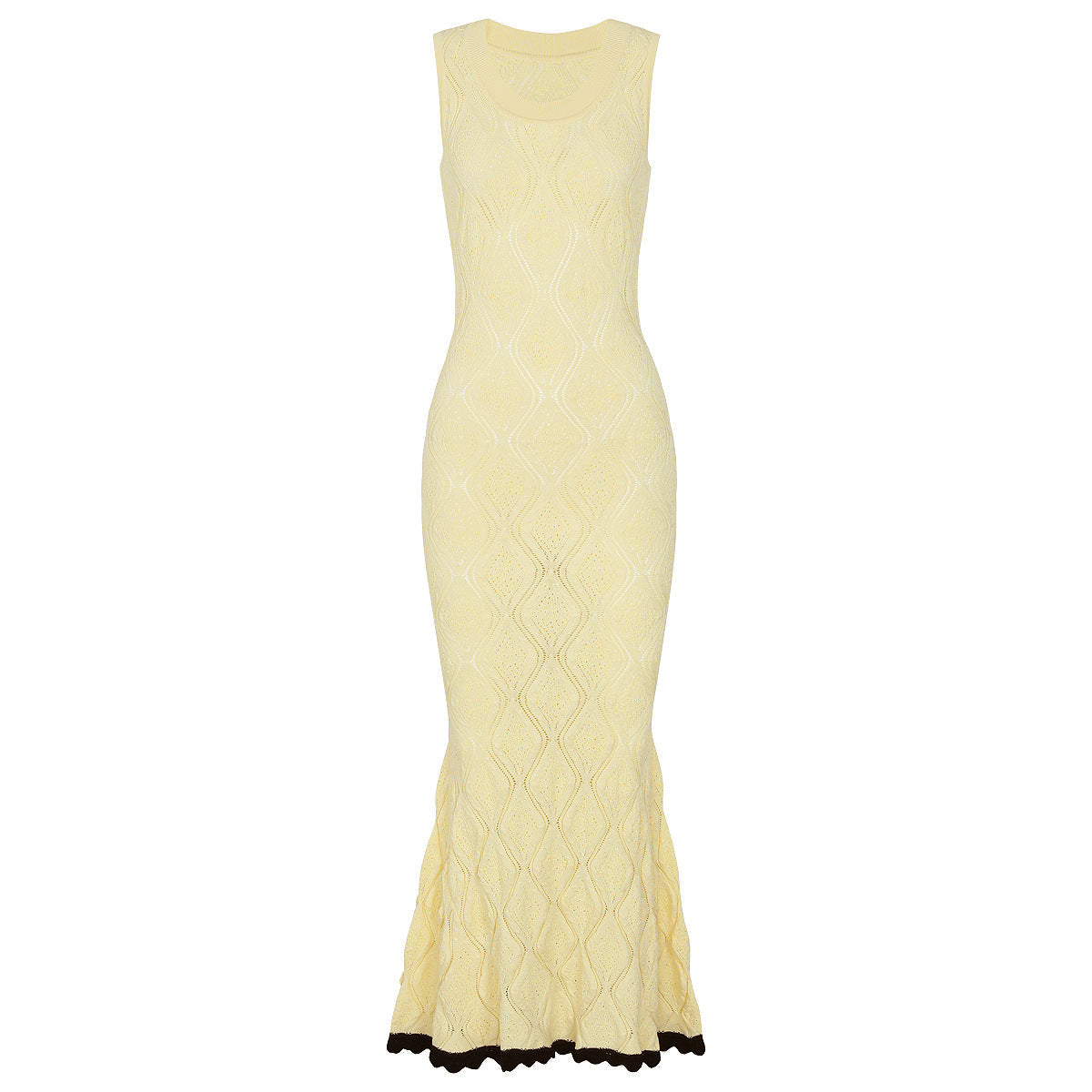 Summer Ladies Internet Popular Slim Fitting Slimming Sleeveless Hollow Out Cutout out Maxi Dress Women