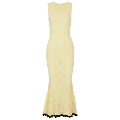Summer Ladies Internet Popular Slim Fitting Slimming Sleeveless Hollow Out Cutout out Maxi Dress Women
