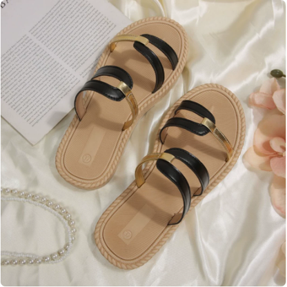 Lightweight Color Matching Platform Slippers Women Summer Casual Comfortable Lightweight Beach Slippers