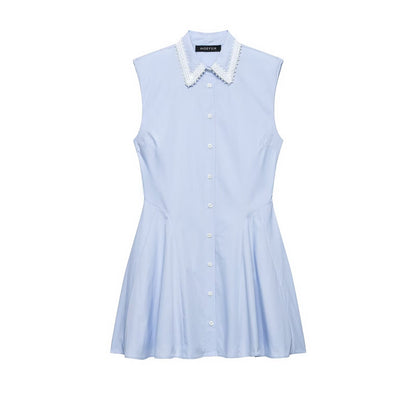 Women Clothing Western Shirt Padded Shoulder Dress