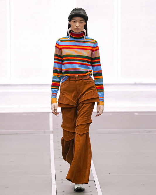 Autumn Winter Contrast Color Turtleneck Pullover Slim Fit Top Contrast Color Striped Sweater Sweater Women