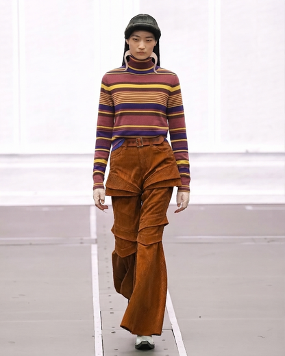 Autumn Winter Contrast Color Turtleneck Pullover Slim Fit Top Contrast Color Striped Sweater Sweater Women