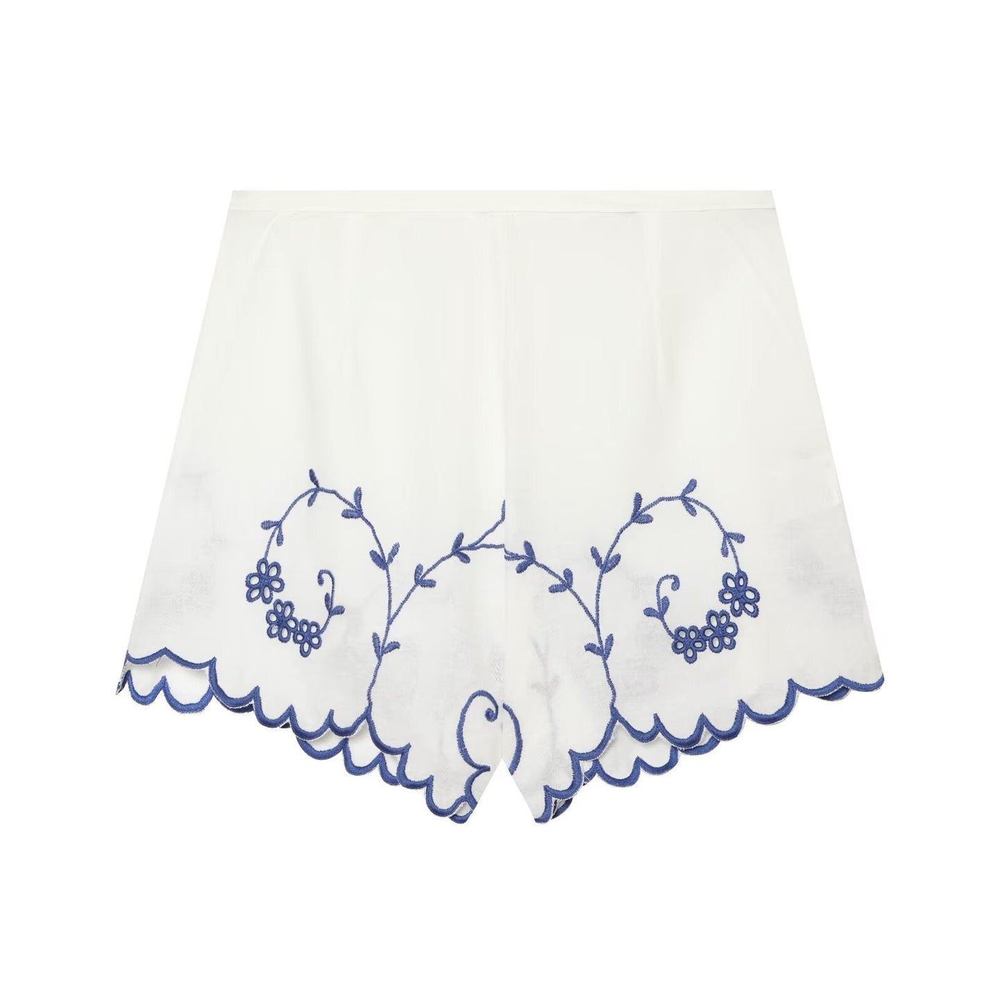Summer Blended Embroidered Top Casual Shorts Sets