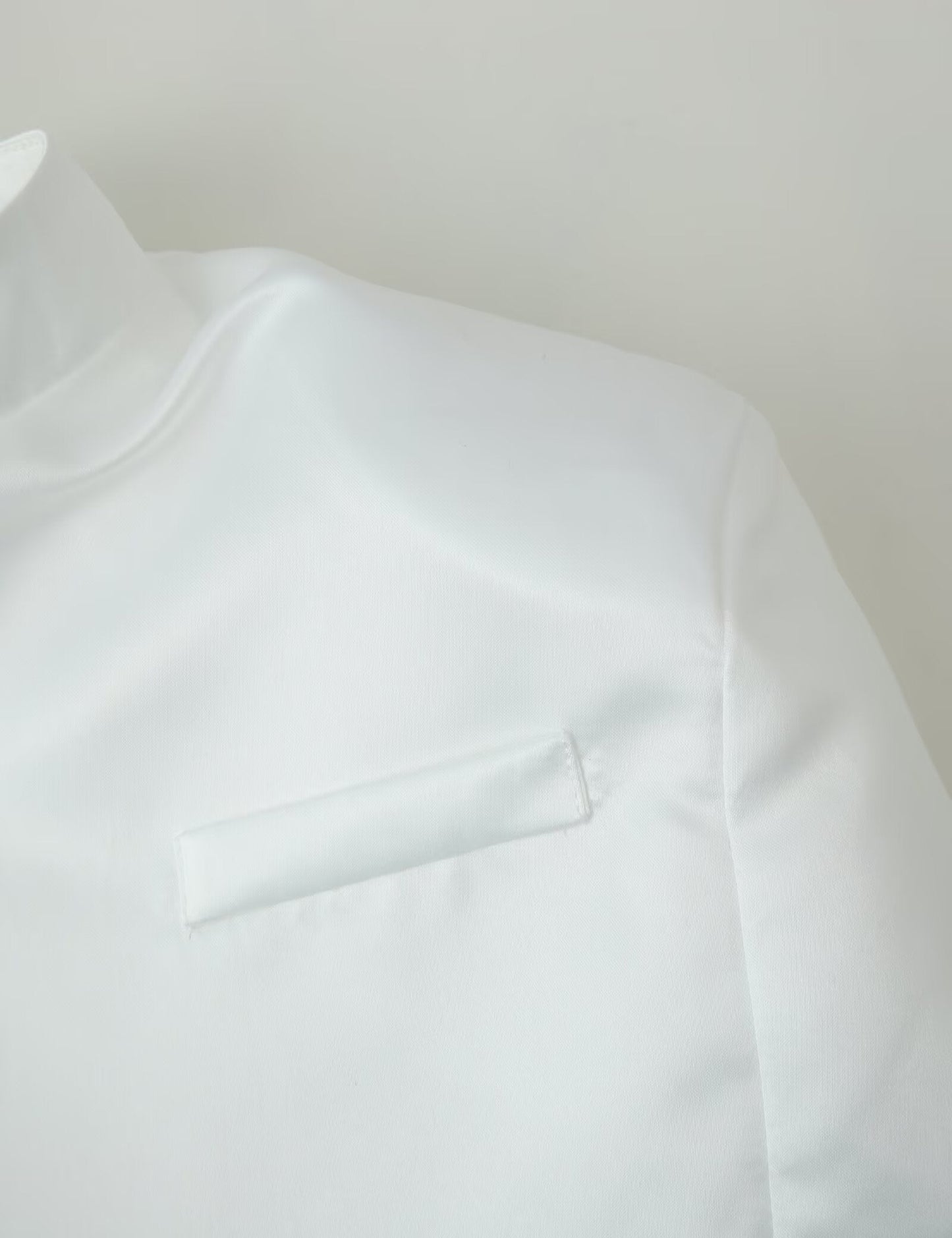 Women Clothing Office Small Stand Collar Faux Pocket Decoration Cape Top