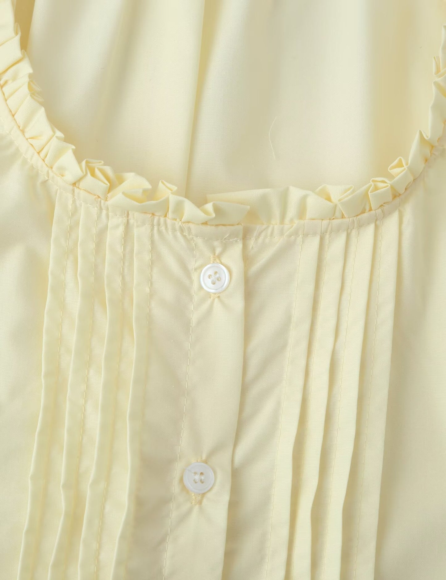 Women Clothing French Retro Easy Matching Solid Color Tucker Pleats Puff Short Sleeve Top