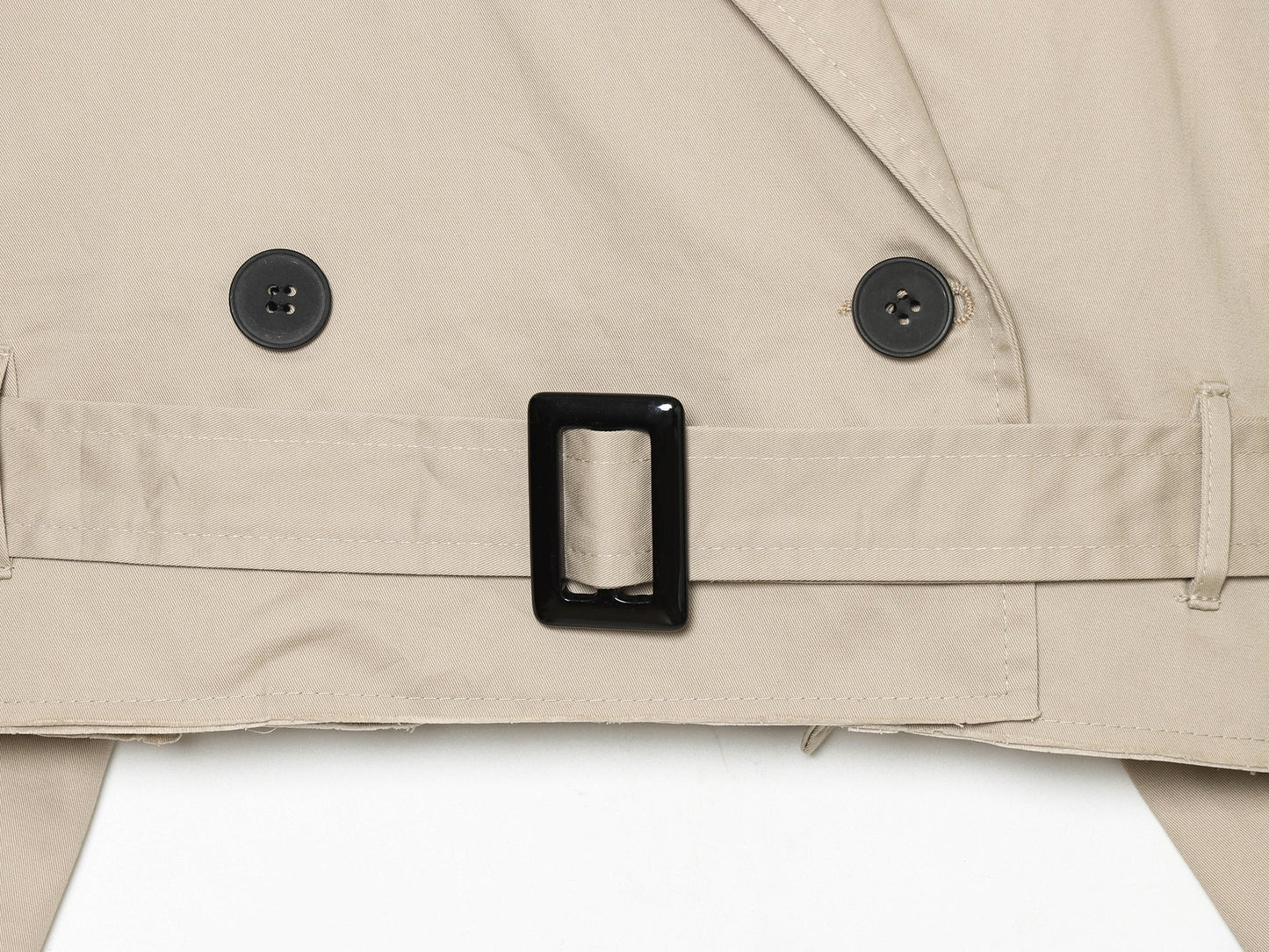 Summer Women Clothes Office Belt Collared Long Sleeve Short Trench Coat
