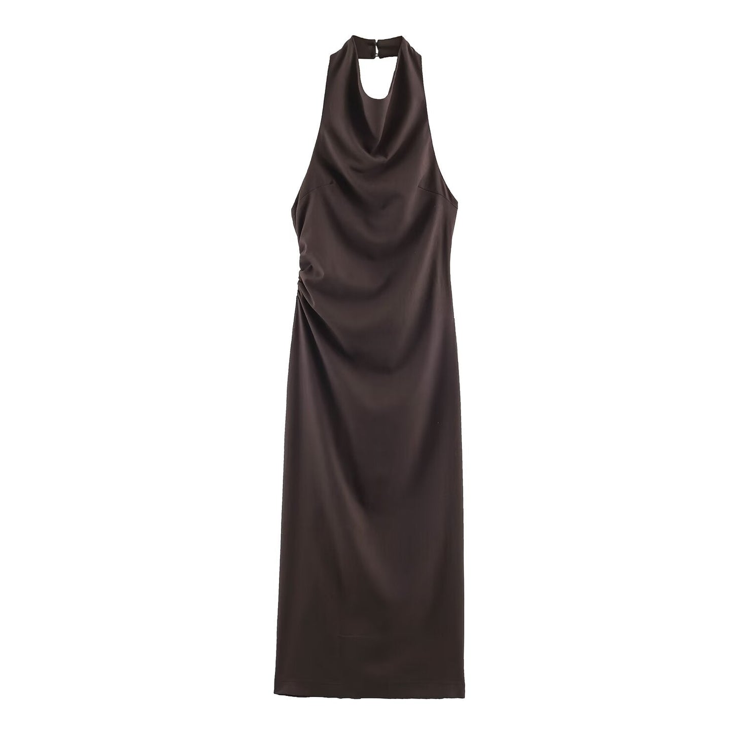 Women Clothing Summer Halter Backless Midi Dress