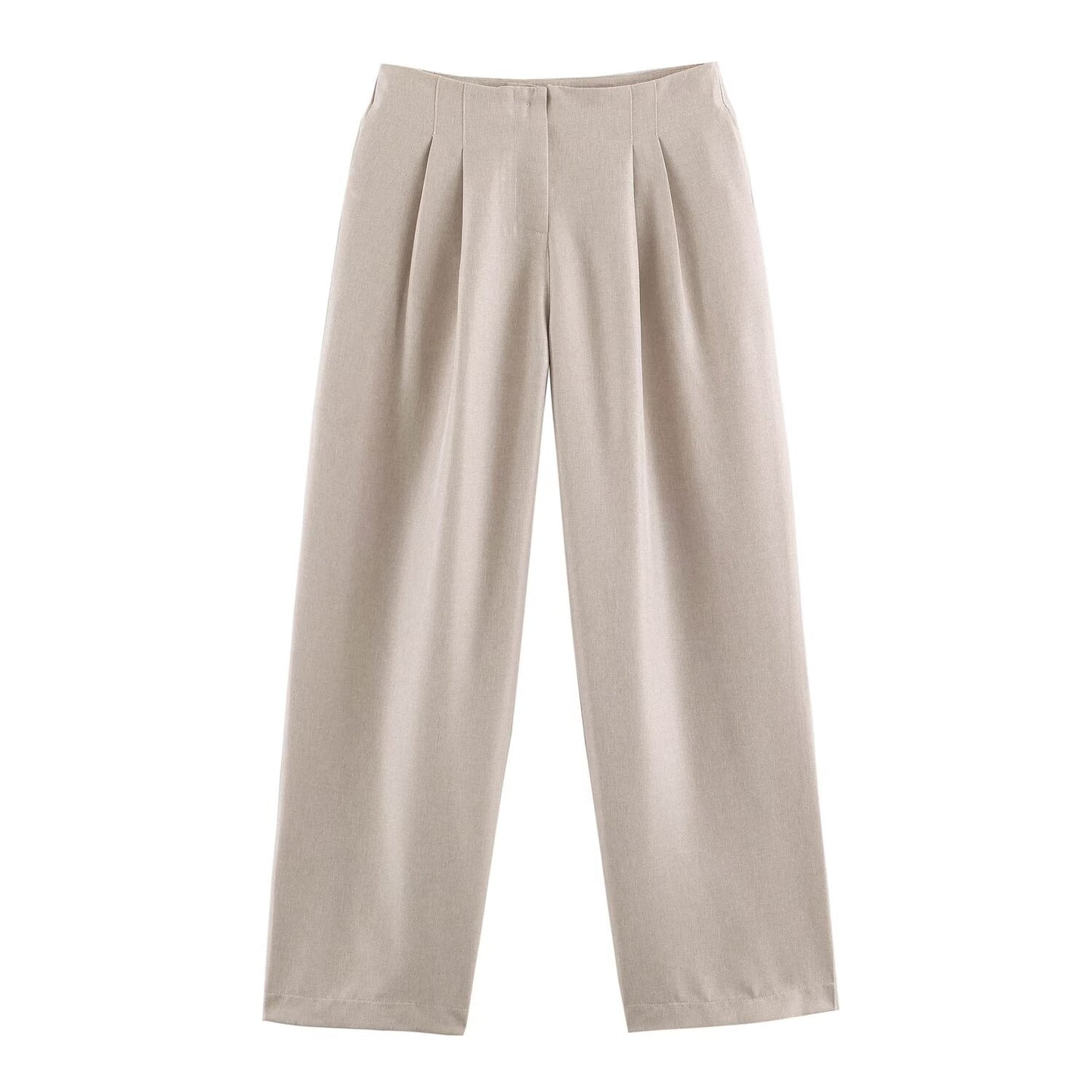 Women Collared Long Sleeve with Padded Shoulder Waist Tight High Waist Straight Leg Pants Sets