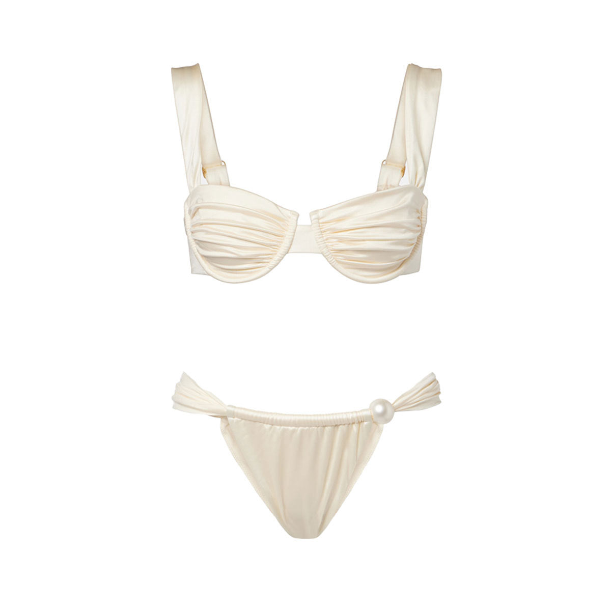Solid Color Push up Bikini Low Waist Triangle Split Swimsuit Women Bikini